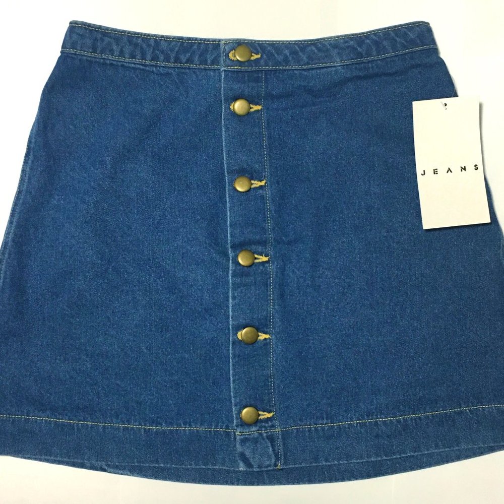 American Apparel Button Front Denim Skirt